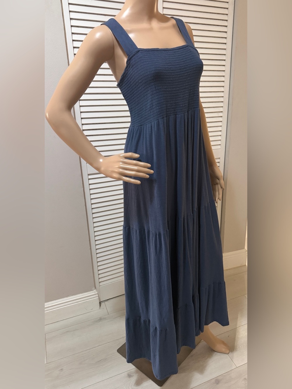 Nation LTD Blue Smocked Maxi Dress – Size XL, Made in Peru
